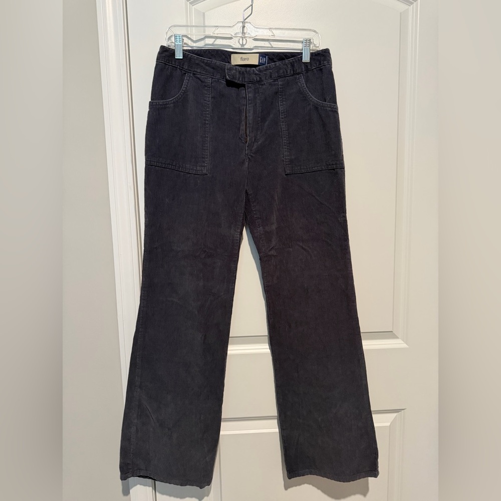GAP Charcoal Corduroy Flare Pants